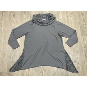 Maurices Long Sleeve Cowl Neck Lace Detail Asymmetrical Tunic Women’s Size 1X